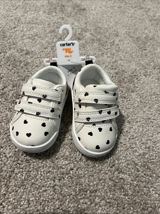 Carter's Other - Carter's White Sneakers with Black Heart Print